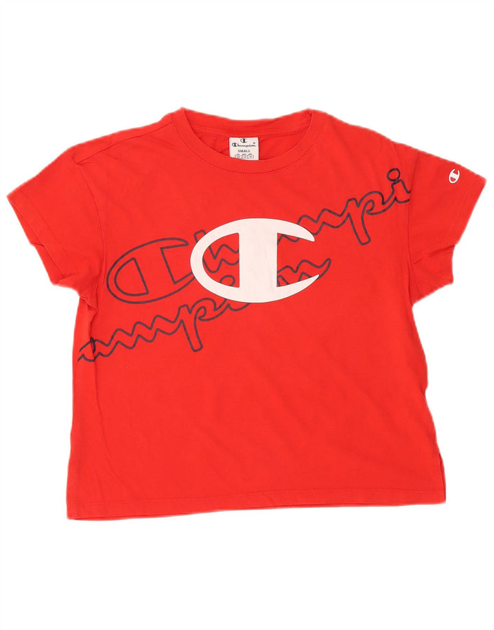 T-shirt grafica corta da donna CHAMPION Top UK 10 piccola rossa