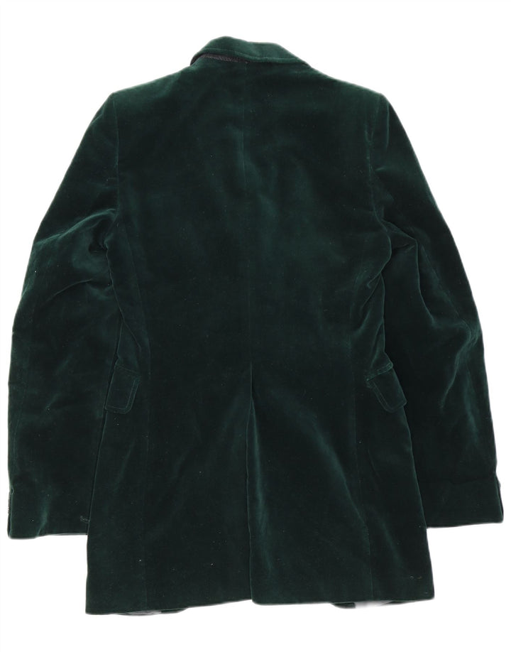 Giacca blazer in velluto a 1 bottone vintage da uomo UK 36 piccola verde