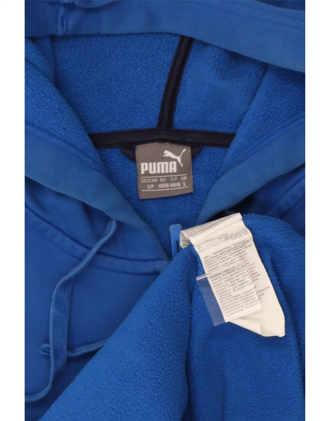 Felpa con cappuccio e zip grafica da uomo Puma piccola in cotone blu