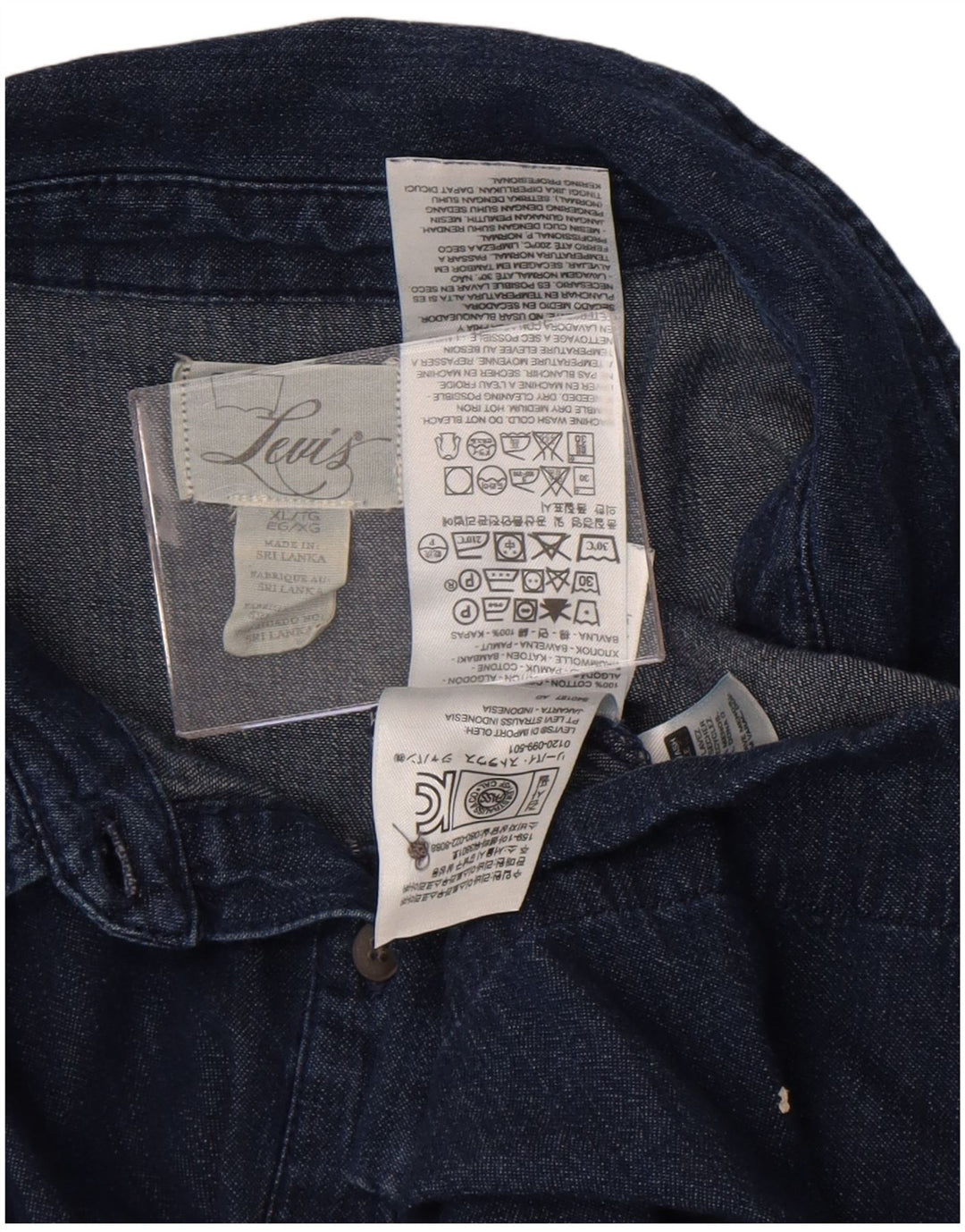 Abito in denim a maniche lunghe da donna Levi's UK 18 XL Cotone blu navy