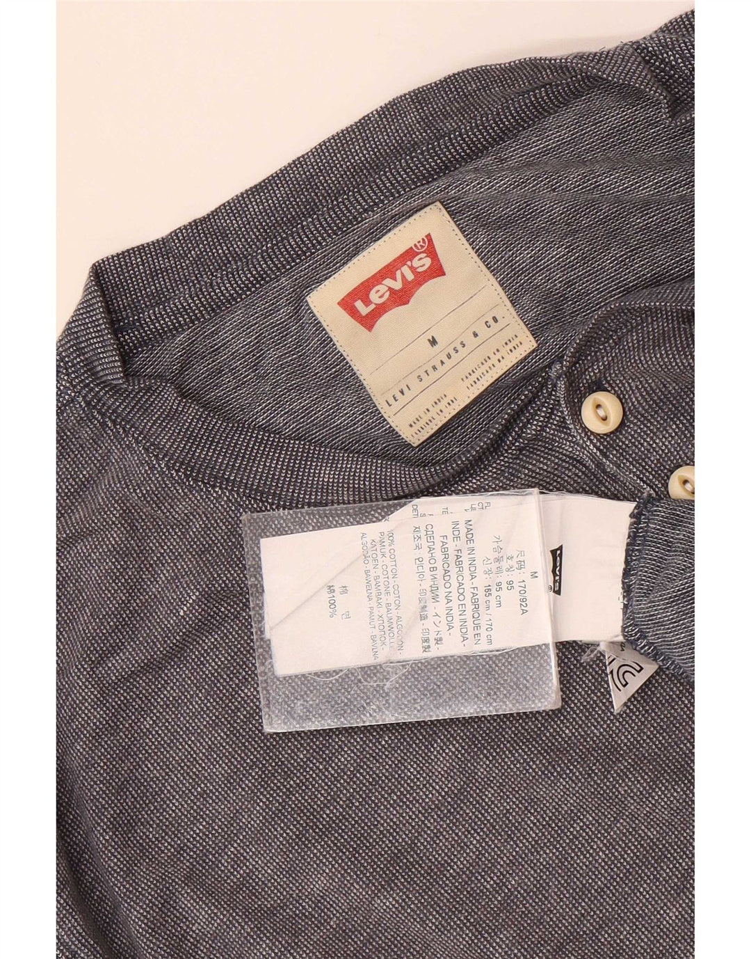 Levi's Maglia da uomo a maniche lunghe in cotone grigio medio