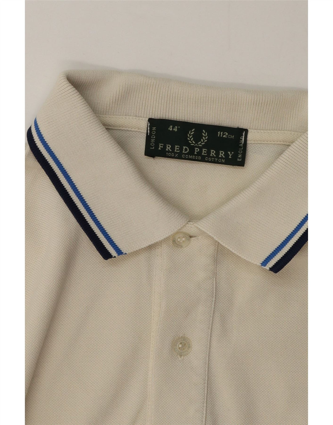Polo da uomo Fred Perry in cotone a righe bianche medie