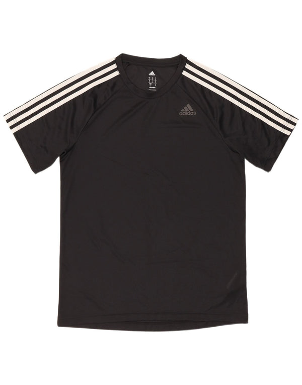T-shirt da uomo Adidas Top Small nera in poliestere sportiva