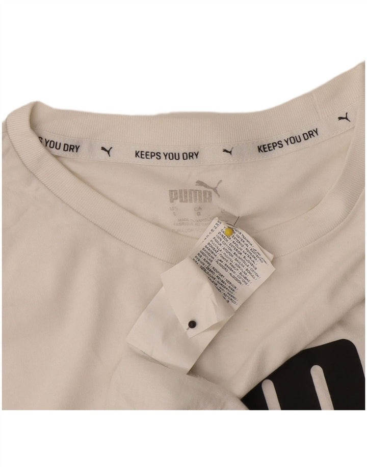 Puma T-shirt grafica da uomo grande in cotone bianco