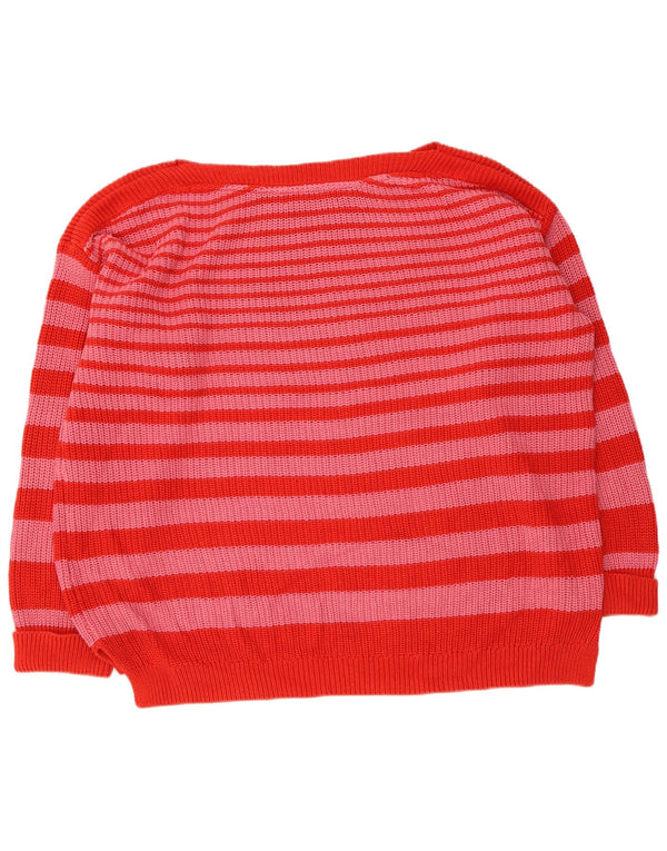 Marks & Spencer Womens Boat Neck Jumper Sweater UK 18 XL Red Striped