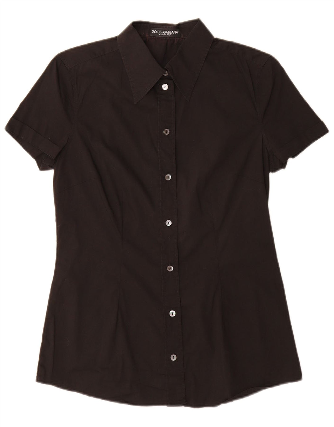 Camicia Donna Manica Corta Dolce & Gabbana IT 42 Cotone Nero Medio