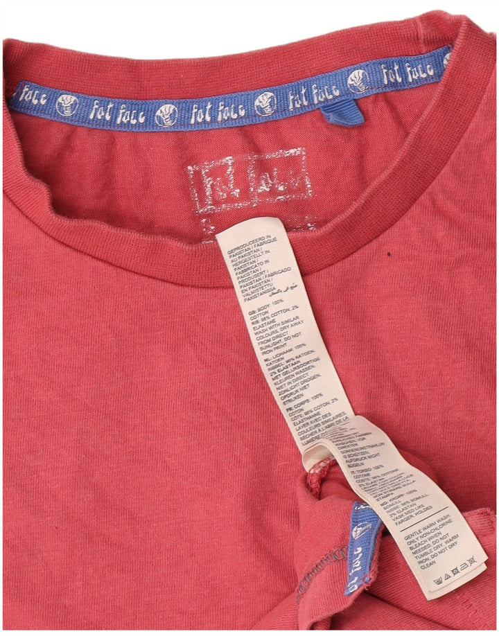 T-shirt grafica da uomo Fat Face Top piccola spiaggia di cotone rosa