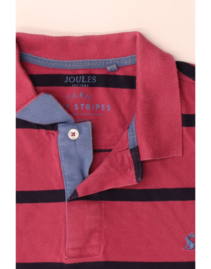 Polo da uomo Joules in cotone a righe rosa medio