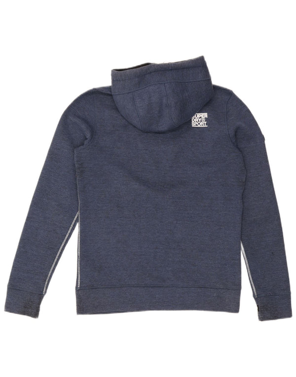 Felpa con cappuccio grafica da uomo Superdry Small in poliestere blu navy