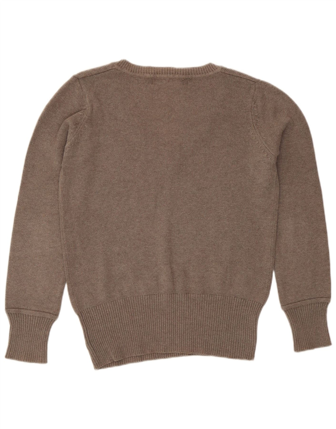Maglione maglione con scollo a V da donna Zara UK 14 Marrone medio