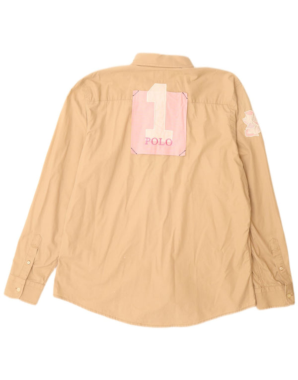 Camicia grafica da uomo LA MARTINA 2XL Cotone beige