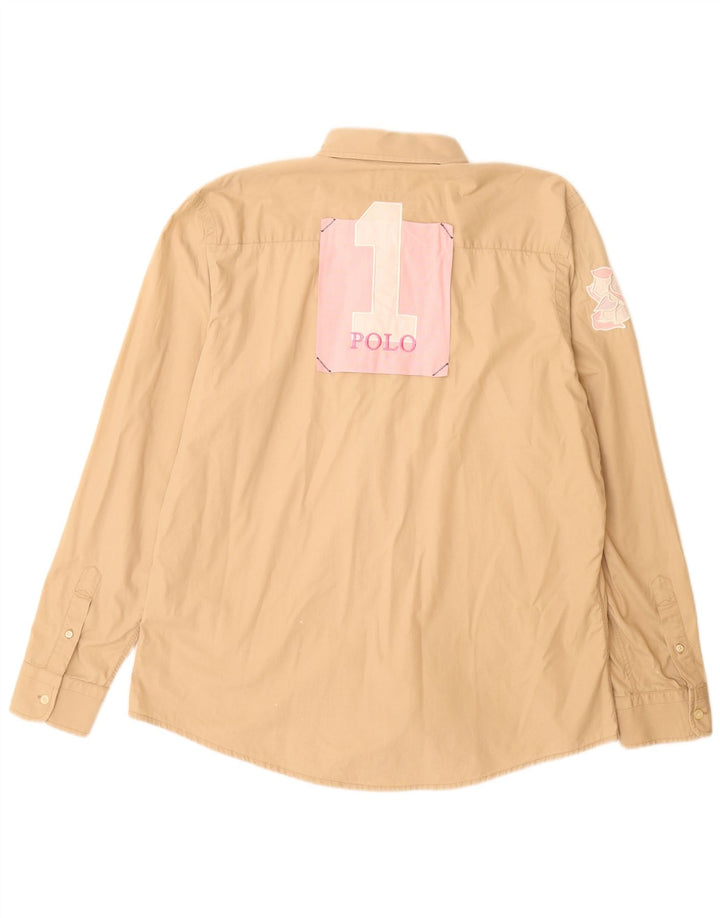 Camicia grafica da uomo LA MARTINA 2XL Cotone beige