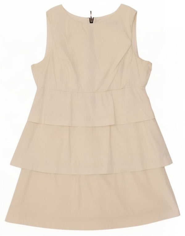 Abito a strati senza maniche da donna Zara UK 14 grande cotone bianco