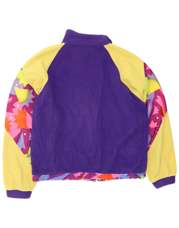 Giacca in pile vintage da uomo UK 42 XL Poliestere color block viola