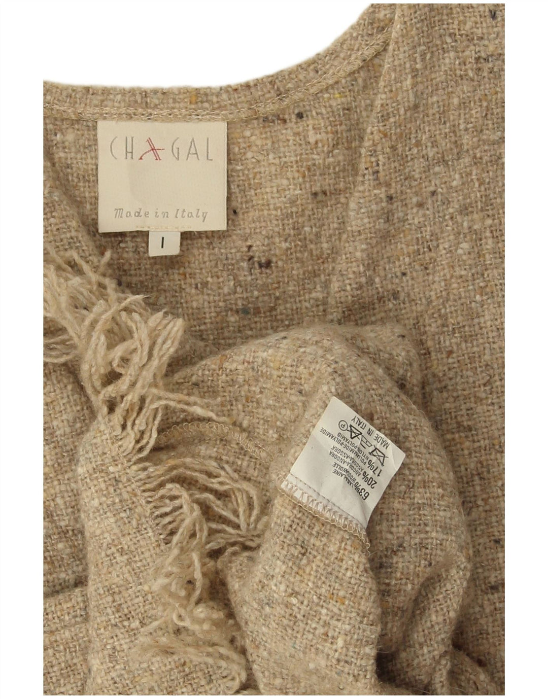 Maglione cardigan senza maniche vintage da donna UK 14 Lana screziata grigio medio