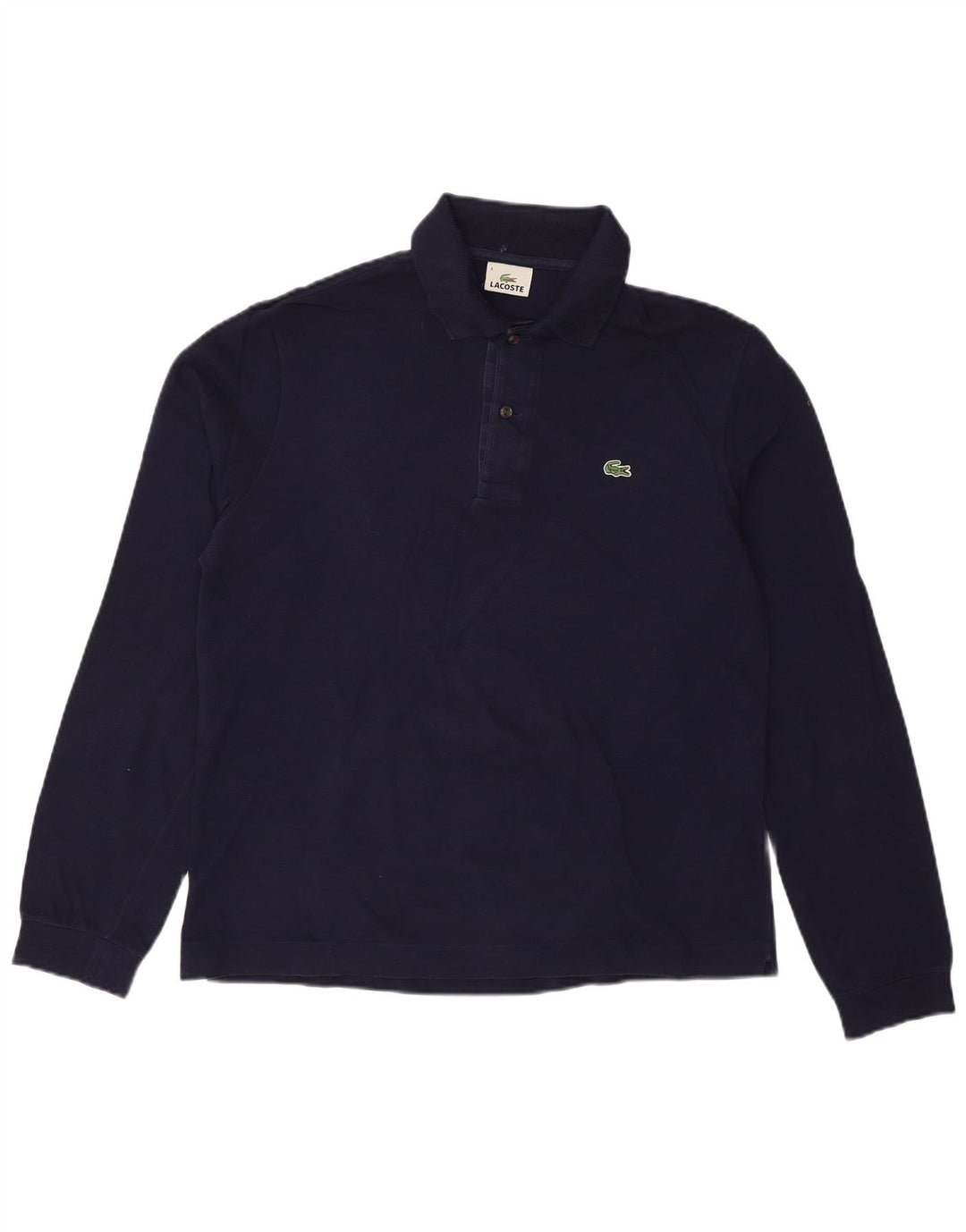 Polo LACOSTE da uomo a maniche lunghe taglia 4 cotone medio blu navy