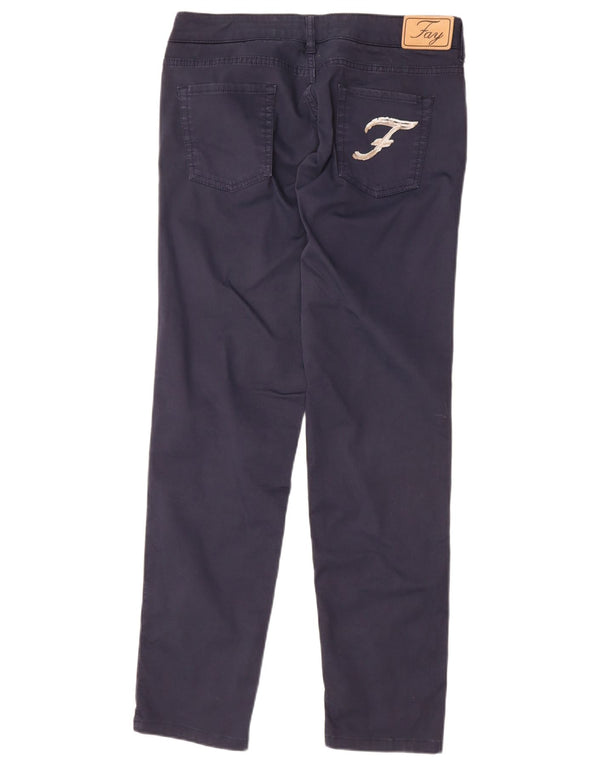 Pantaloni casual slim da donna Fay W32 L30 cotone blu navy