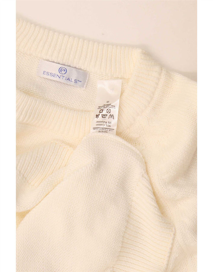 Maglione maglione girocollo da uomo Essentials 2XL cotone bianco