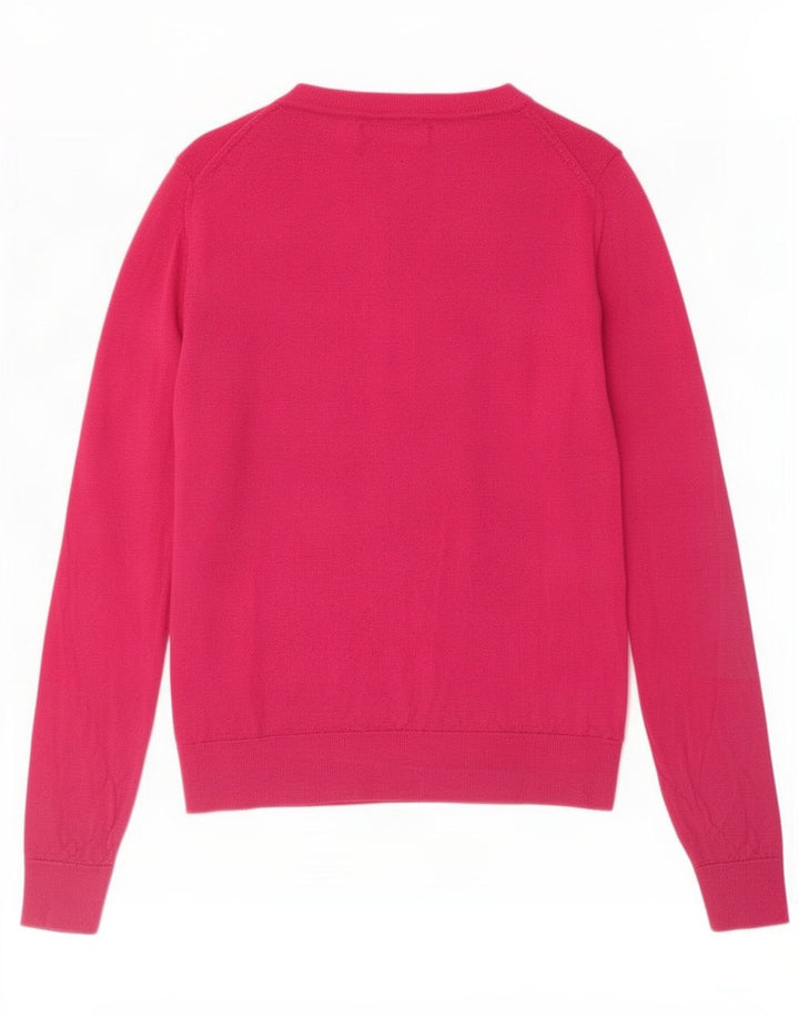 Maglione cardigan da donna Marks & Spencer UK 12 Lana rosa medio