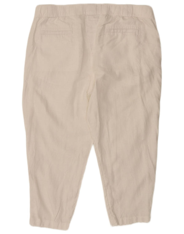 Pantaloni corti affusolati da donna Marks & Spencer UK 20 2XL W40 L25 Bianco