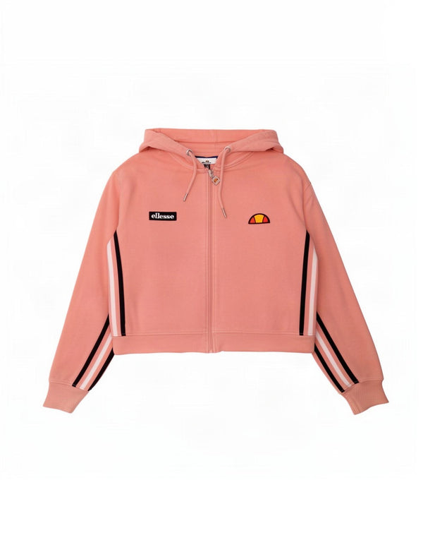 Maglione con cappuccio e zip corta da donna Ellesse UK 8 Small Pink Colourblock