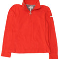 Maglione in pile Champion da donna, vestibilità facile, collo con zip, UK 14, poliestere rosso medio