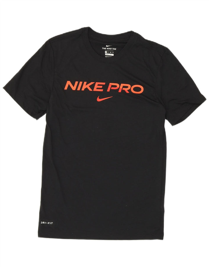T-shirt grafica NIKE Dri Fit da uomo XS nera in poliestere