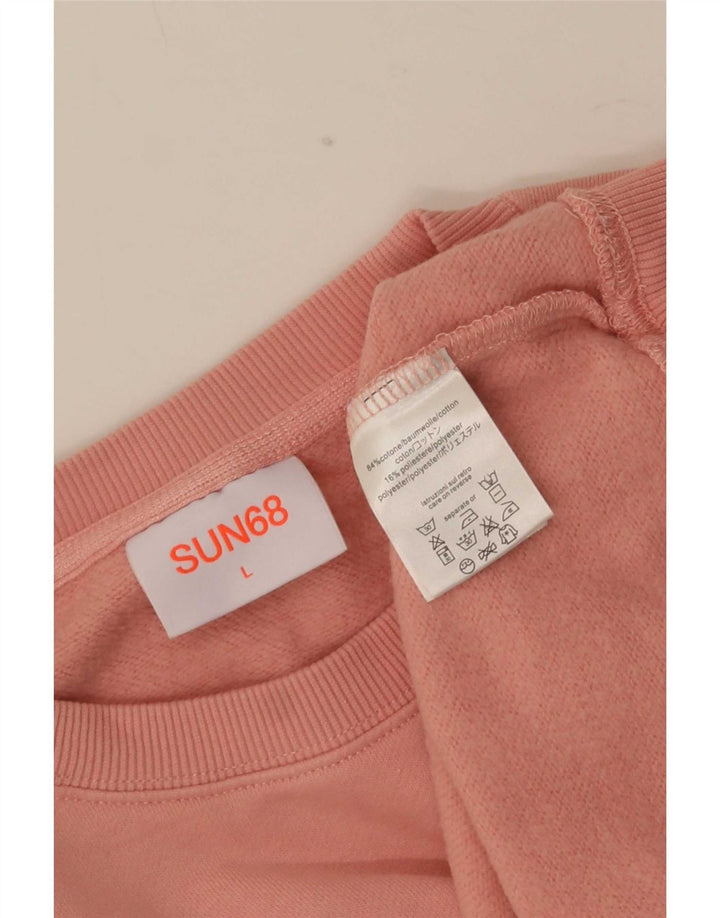 Felpa da uomo Sun68 Maglione grande cotone rosa