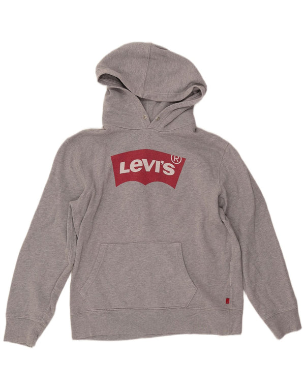 Maglione con cappuccio grafico da uomo LEVI'S in cotone grigio medio