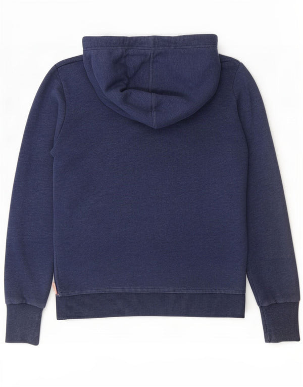 Maglione con cappuccio e zip da donna Superdry UK 16 grande cotone blu