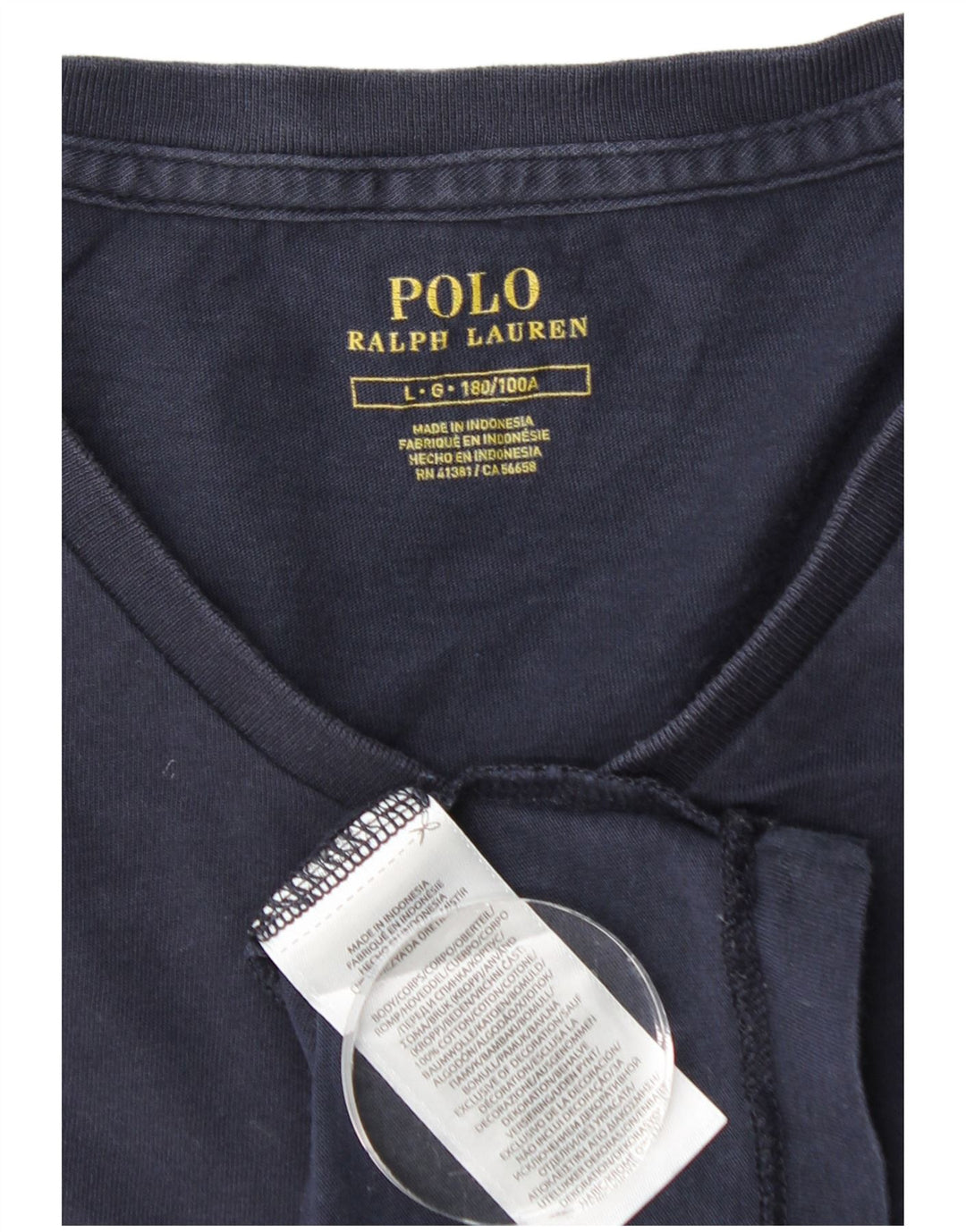 POLO RALPH LAUREN T-shirt da uomo Top Large in cotone blu navy