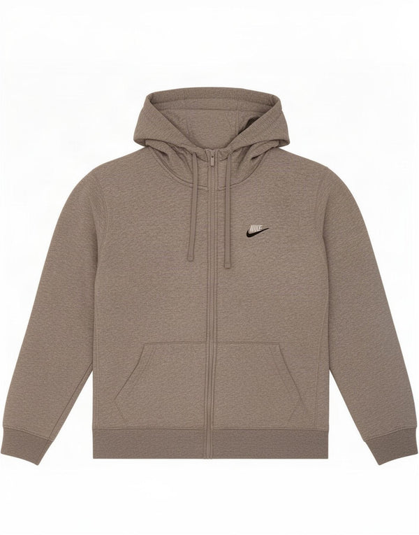 Felpa con cappuccio e zip Nike da uomo, grande, in cotone chiazzato grigio