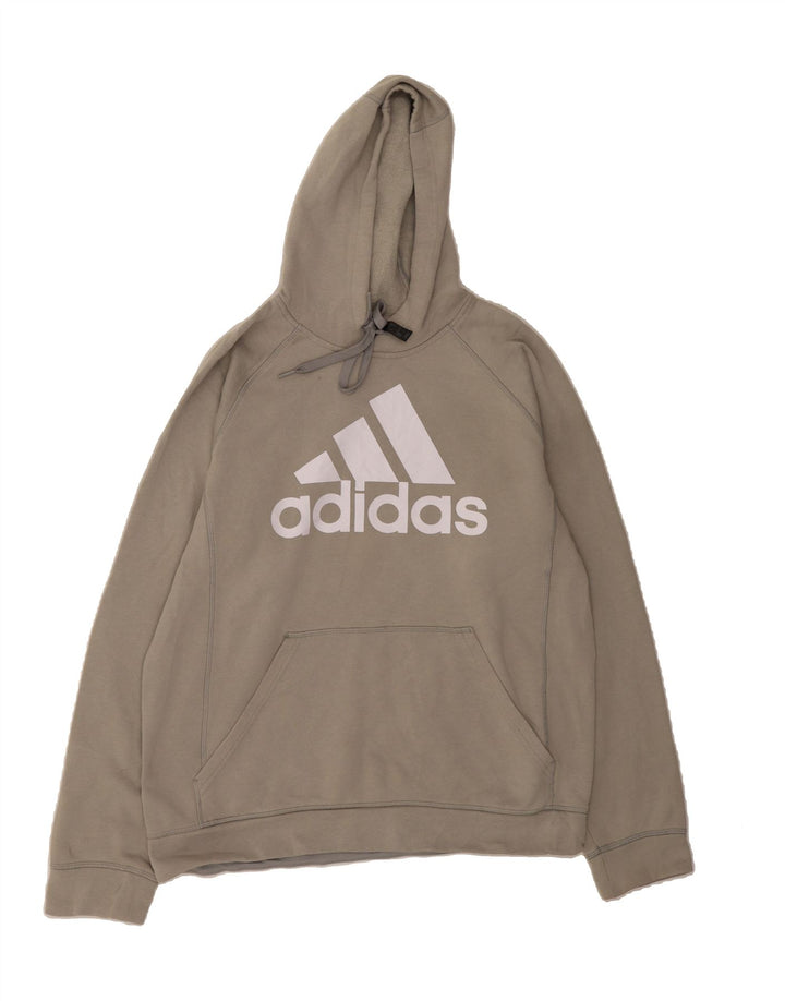ADIDAS Mens Graphic Hoodie Jumper Medium Grey Cotton Vintage Adidas and Second-Hand Adidas from Messina Hembry 