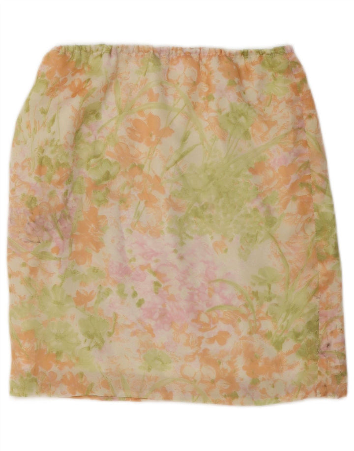 Set gonna vintage da donna in 2 pezzi UK 14 medio W30 floreale multicolore