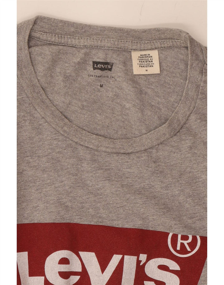 LEVI'S Mens Graphic T-Shirt Top Medium Grey Cotton Vintage Levi's and Second-Hand Levi's from Messina Hembry 