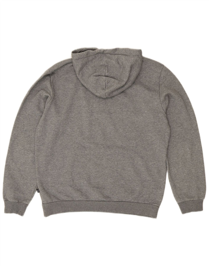 PUMA Mens Graphic Hoodie Jumper Medium Grey Cotton