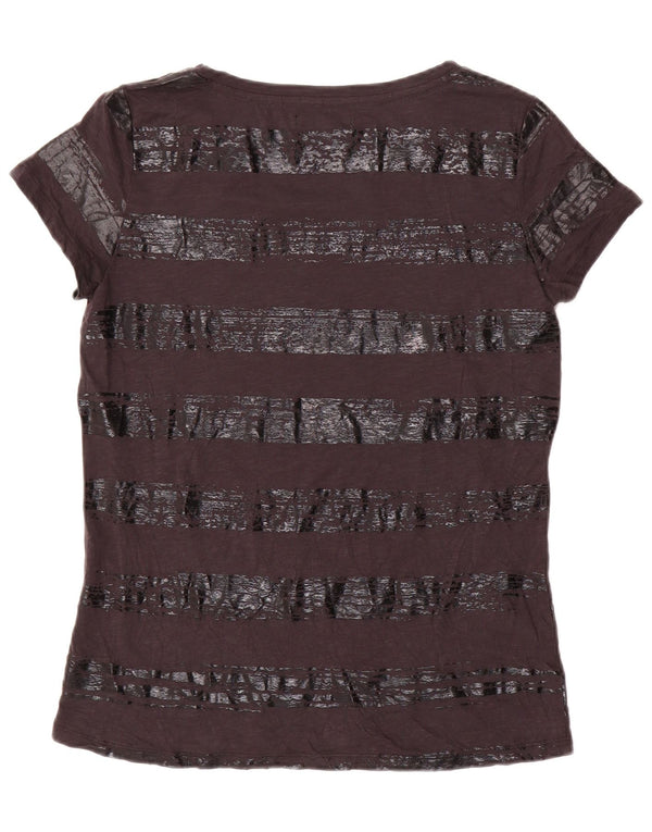 T-shirt da donna REFRIGUE Top UK 18 XL cotone a righe nere