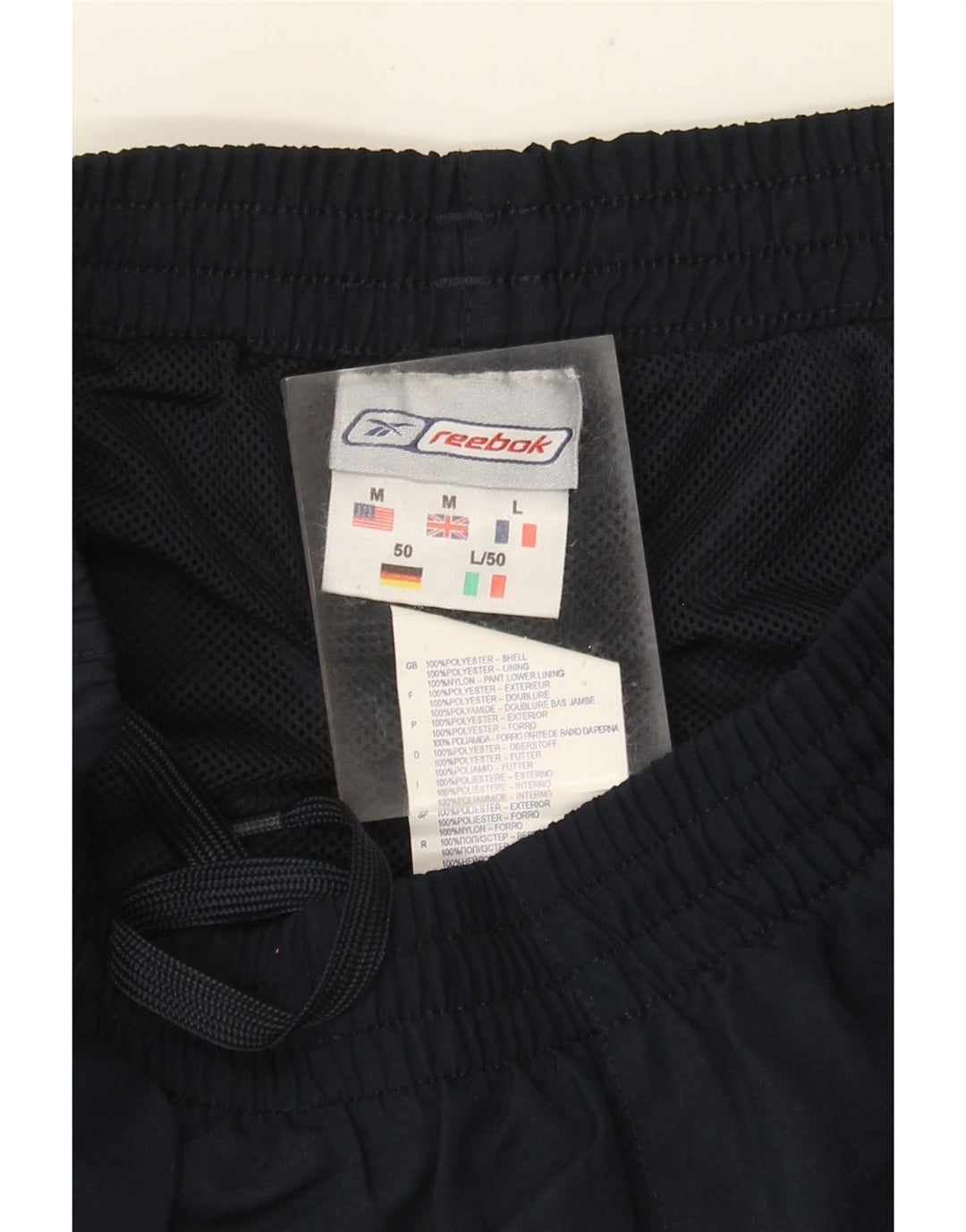 Pantaloni da tuta da uomo Reebok Joggers medi in poliestere blu navy