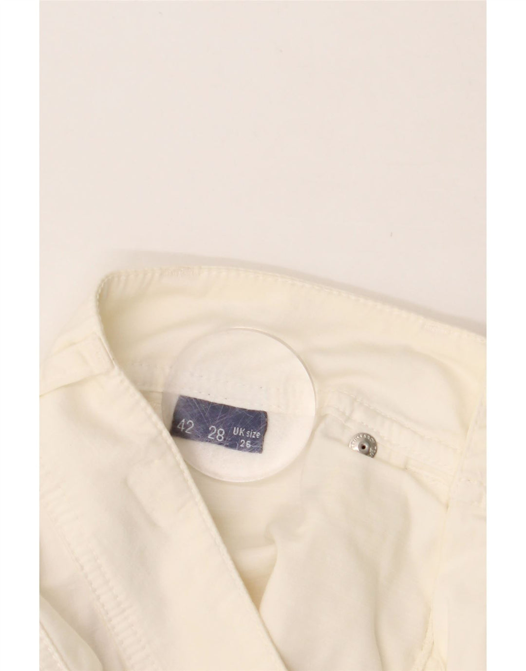 TRUSSARDI Womens Straight Casual Trousers W26 L28 White Vintage Trussardi and Second-Hand Trussardi from Messina Hembry 