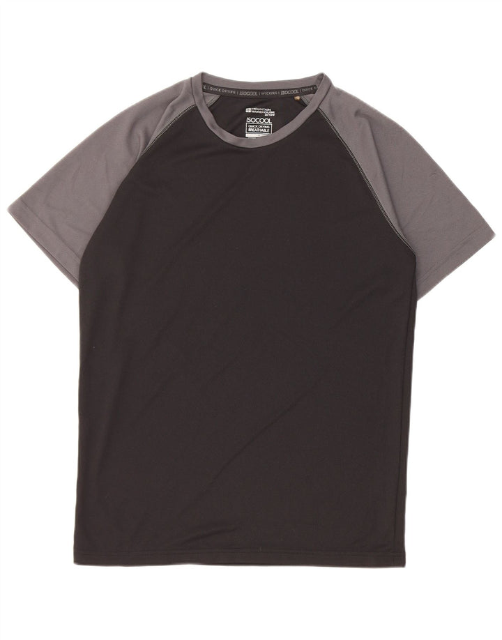 T-shirt da uomo Mountain Warehouse Top in poliestere color block medio nero