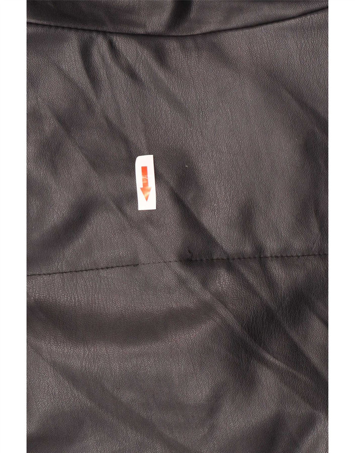 Giacca imbottita oversize in ecopelle da donna Zara UK 6 XS poliuretano nero