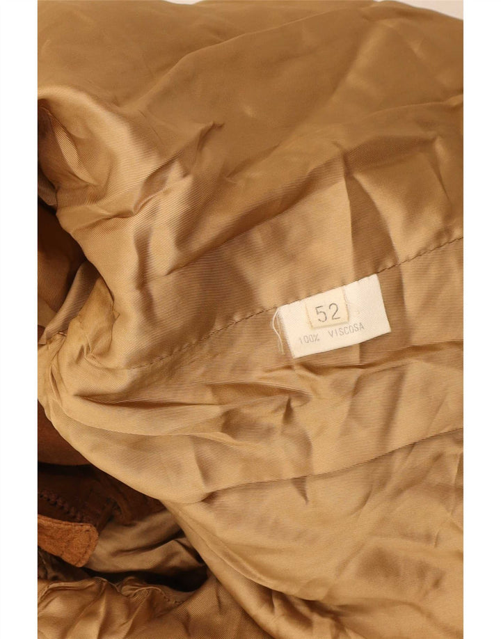 Giubbotto bomber militare vintage in pelle scamosciata da uomo IT 52 XL Marrone