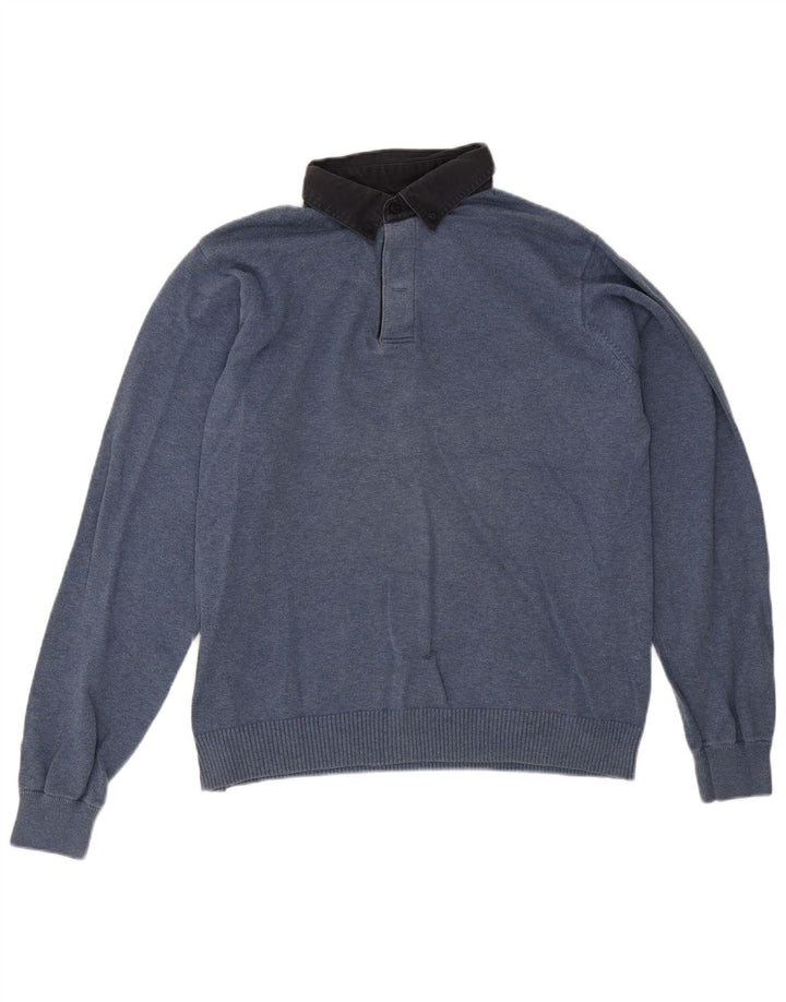 Maglione da uomo Marks & Spencer blu Harbour con collo a polo blu medio