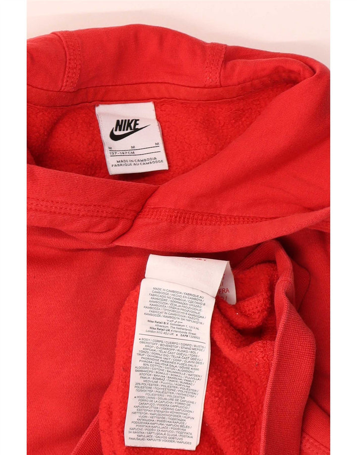 Felpa con cappuccio grafica Nike da bambino 10-11 anni in cotone rosso medio