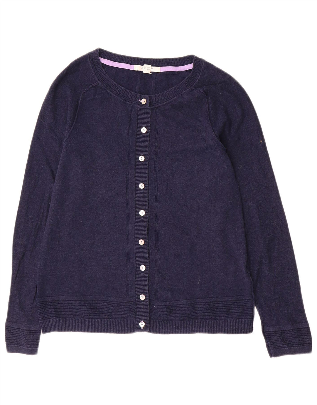 Maglione cardigan da donna White Stuff UK 8 piccolo cotone blu navy