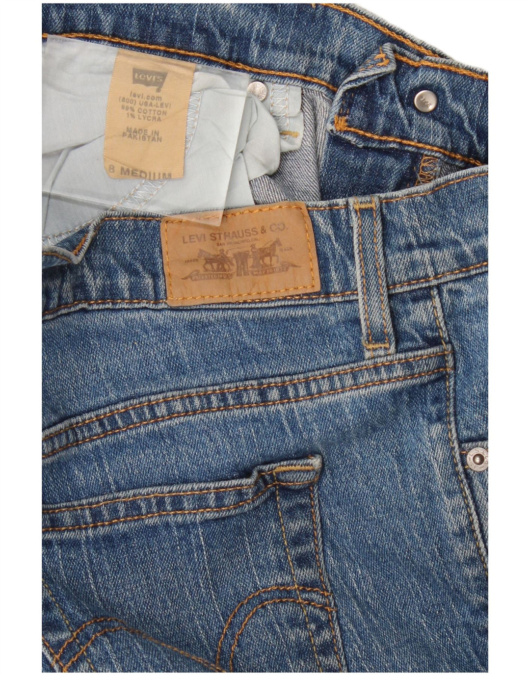 Jeans dritti 505 da donna Levi's US 8 medio W32 L28 cotone blu
