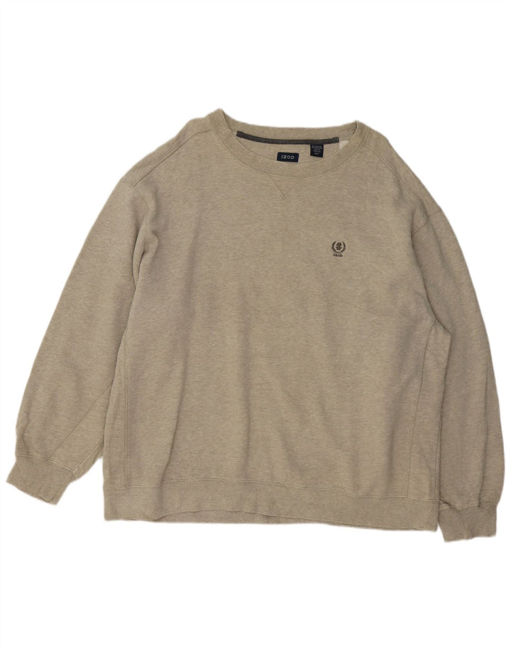 Felpa da uomo IZOD maglione XL in cotone chiazzato grigio