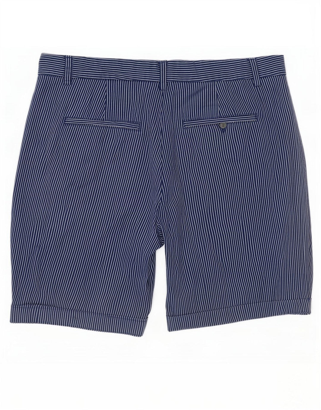 Pantaloncini chino da donna Marks & Spencer UK 12 medi W30 blu navy gessato