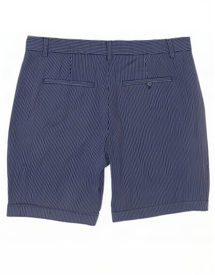 Pantaloncini chino da donna Marks & Spencer UK 12 medi W30 blu navy gessato