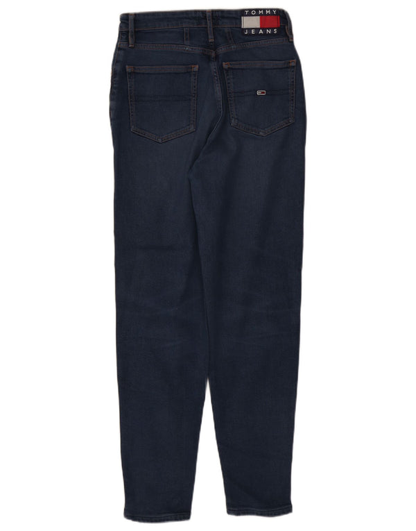 Jeans affusolati a vita alta da donna Tommy Hilfiger W28 L27 cotone blu navy